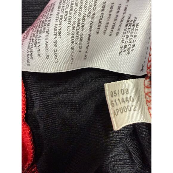 Adidas track Jacket Mens XL Black Red Track 3-Stripes full Zip runs small M-L - Picture 3 of 8